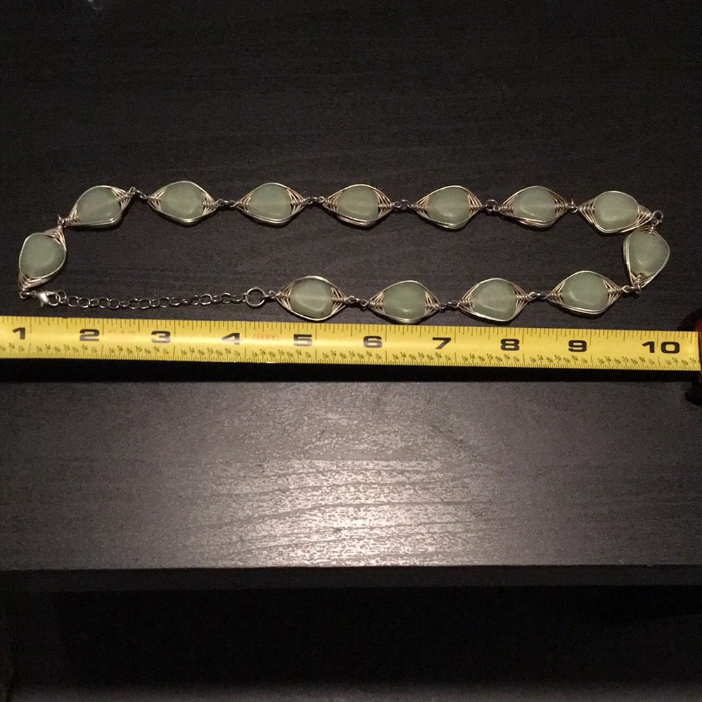 🎁🌿🌃Sage Green GemStone Necklace - Picture 4 of 4